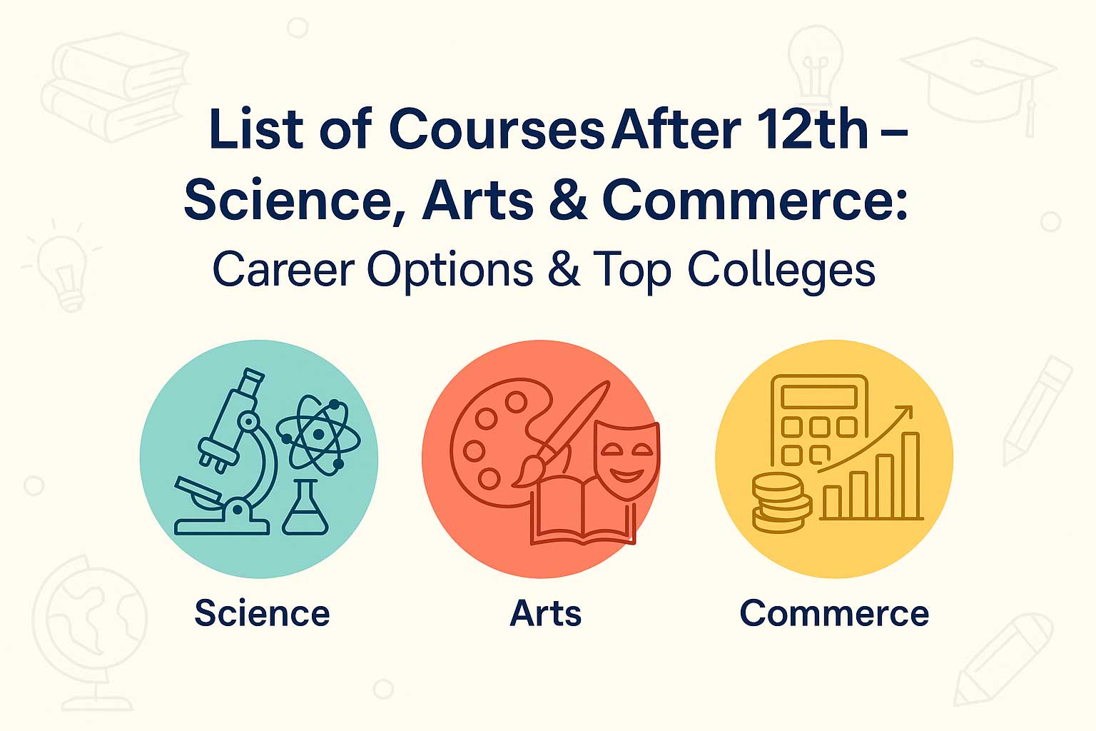 List of Courses After 12th – Science, Arts & Commerce: Career Options & Top Colleges
